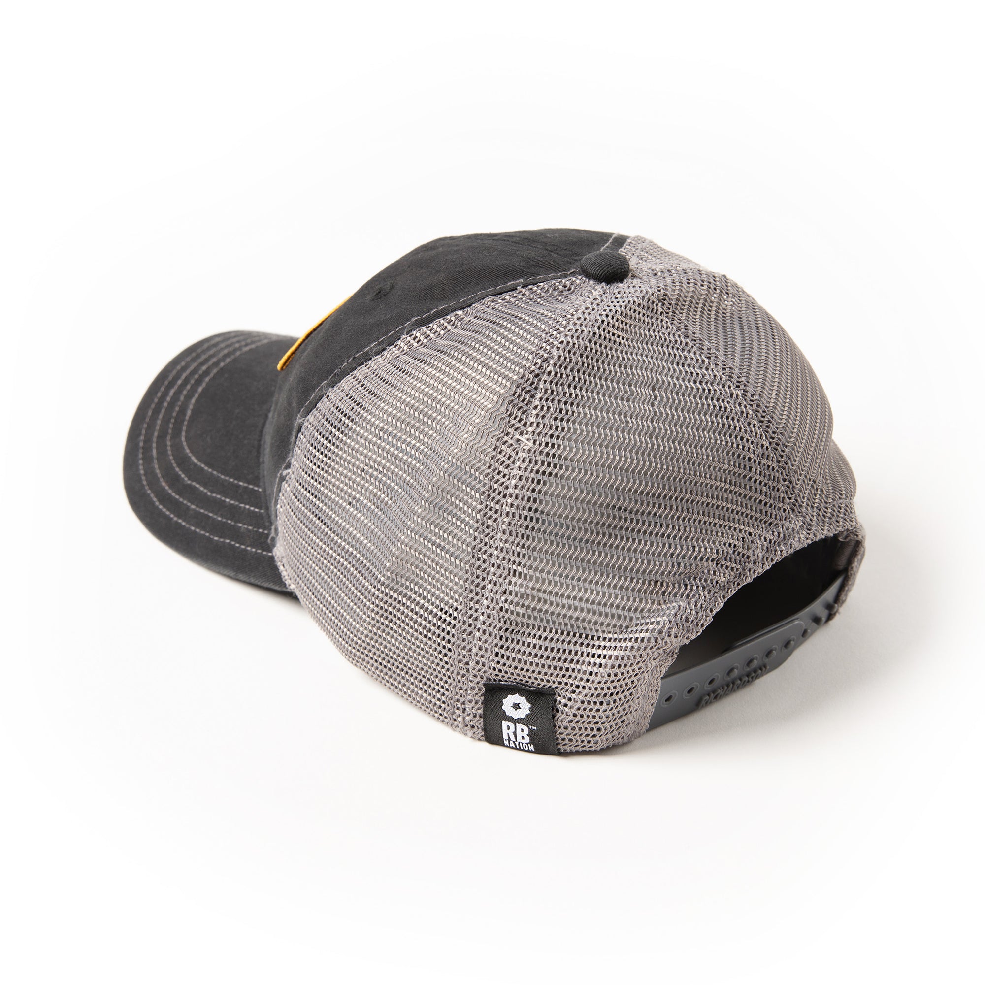 Black/Grey Rust Belt Camden Baseball Mesh Hat Front