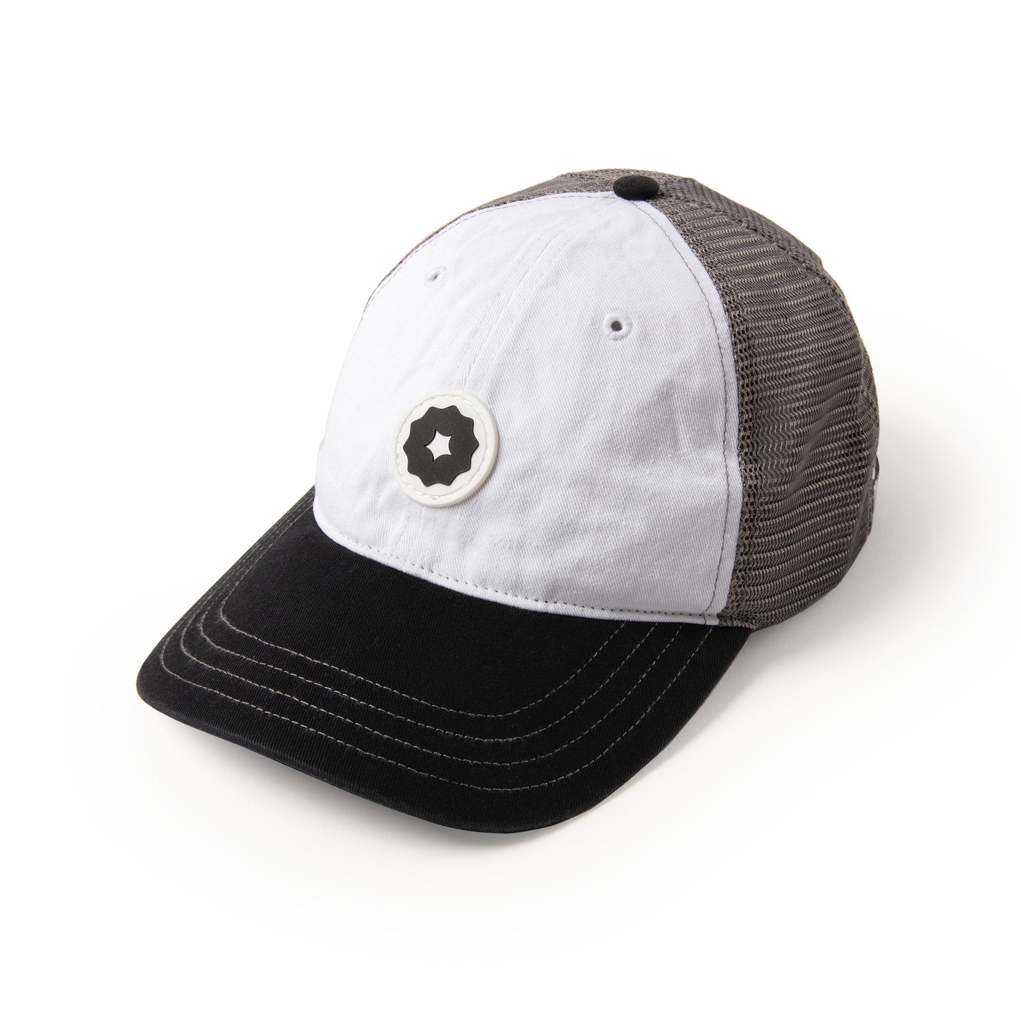 White/Grey Rust Belt Blossom Baseball Mesh Hat Front