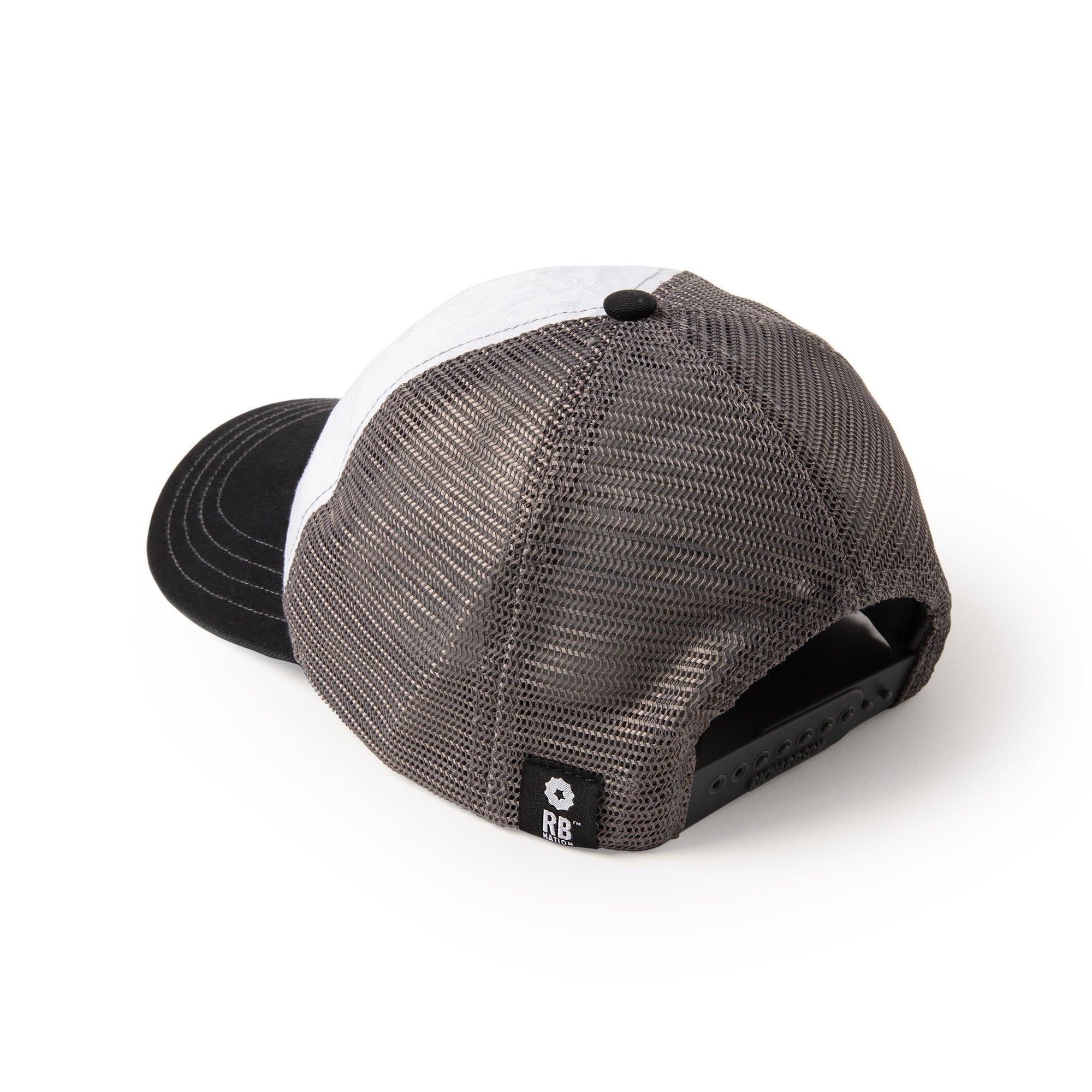 White/Grey Rust Belt Blossom Baseball Mesh Hat Front