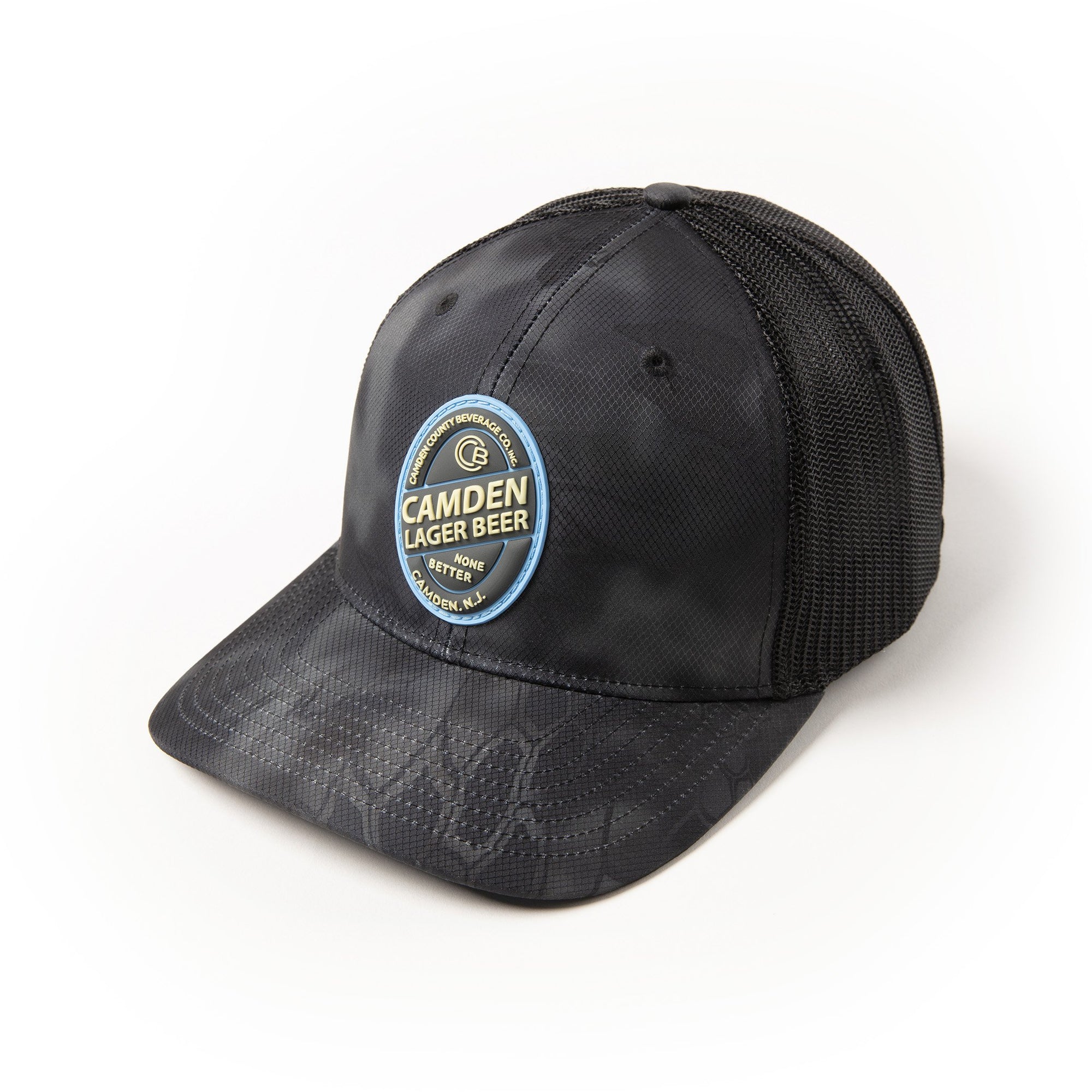 Grey/LightBlue Rust Belt Camden Trucker Hat Front