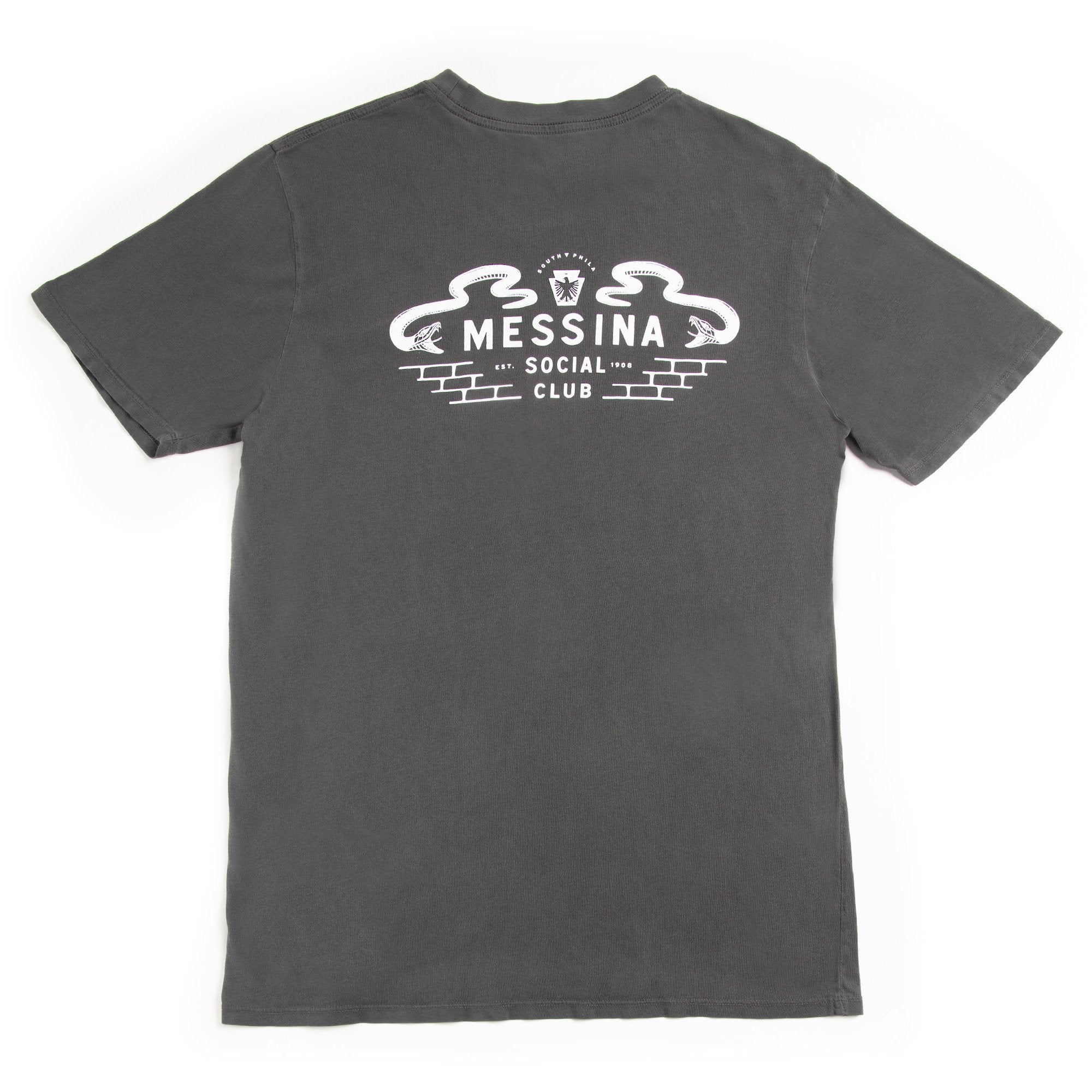 Dark Grey Philadelphia x Messina Social Club Business Collaboration T-shirt Back